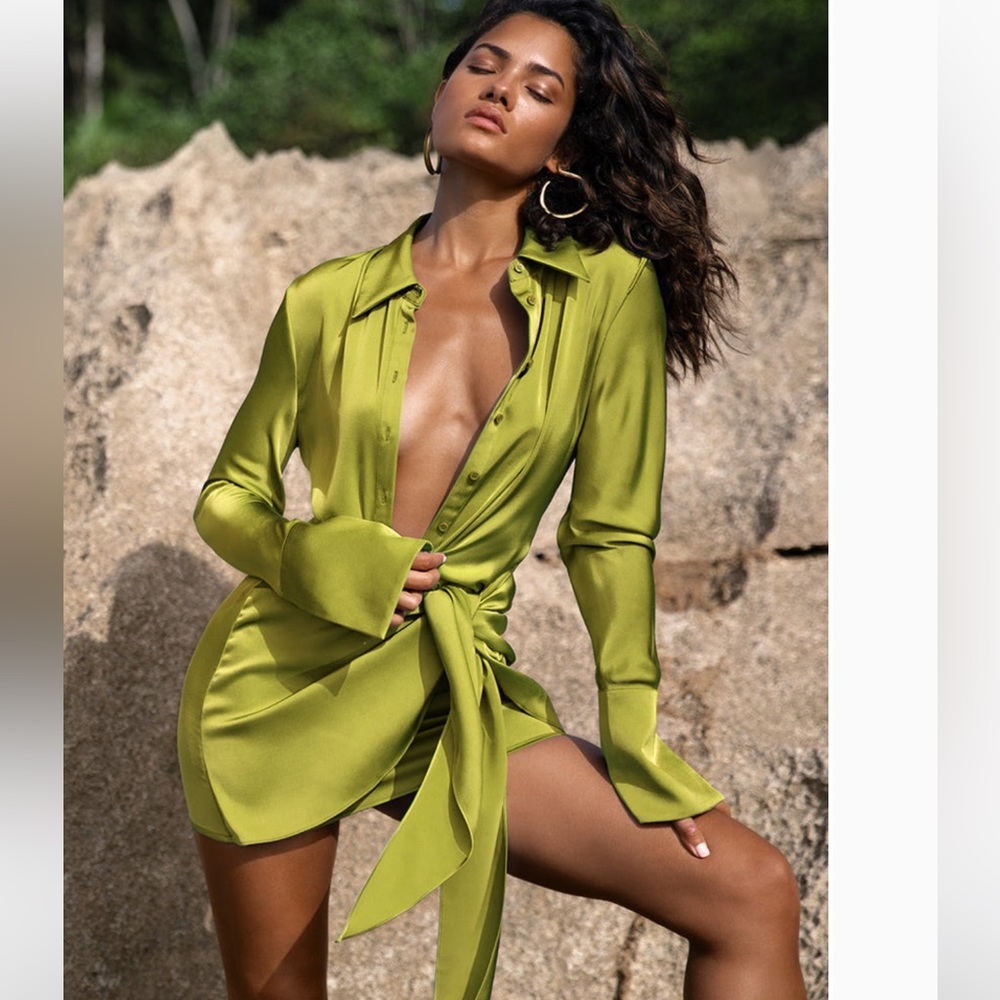 Rat and boa Alanis dress in cypress green